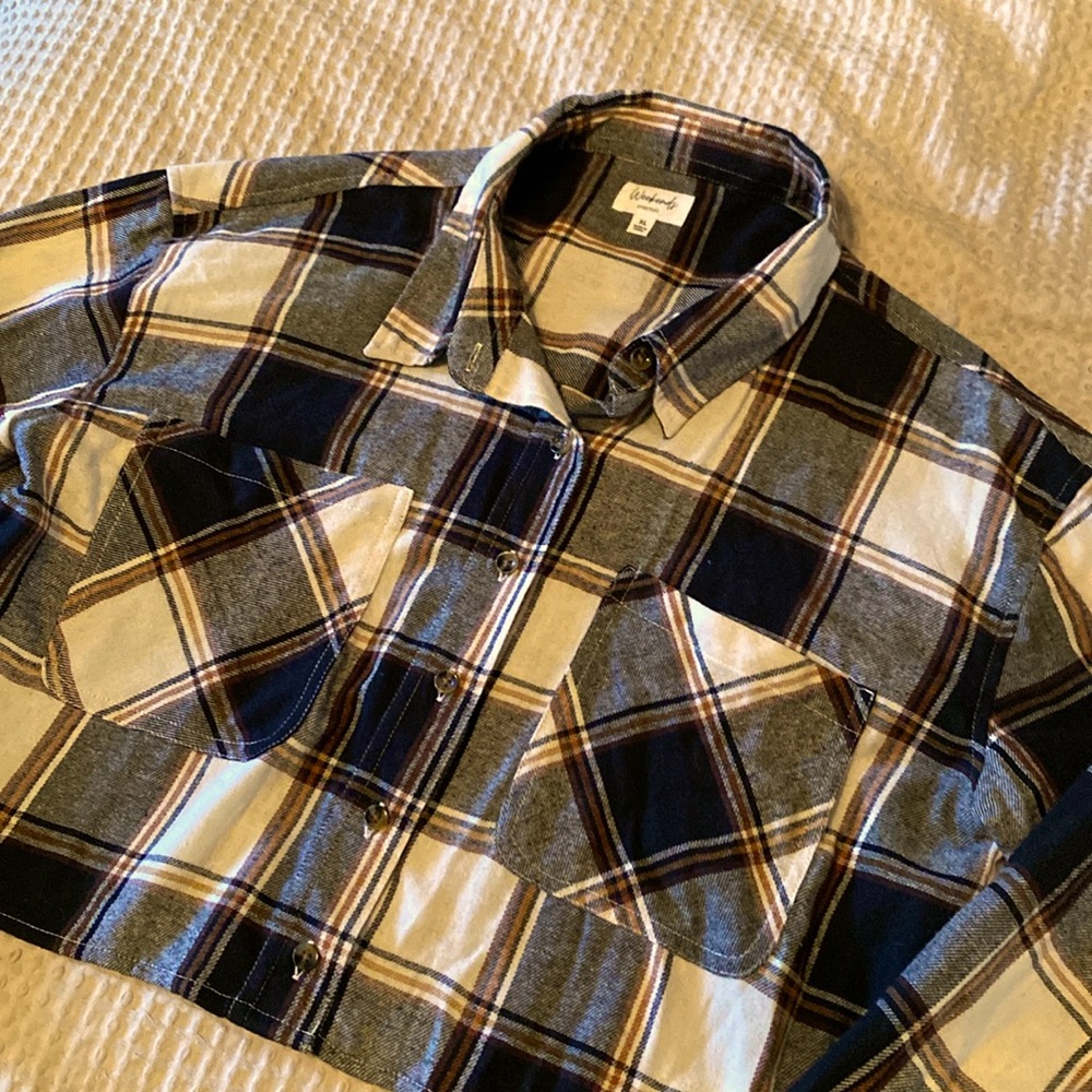 Flannel crop top XL